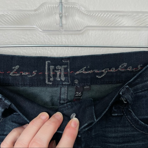 !It Denim Dark Blue Jean Denim Mini Skirt Size 26 - Picture 5 of 11